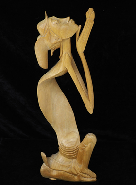 孤品中古木雕摆件木雕人物摆件