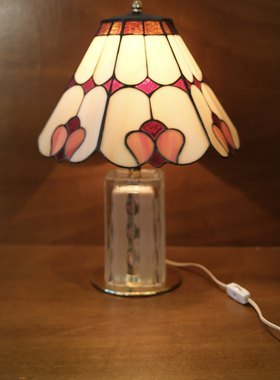 双子商店 孤品中古日本制复古琉璃灯罩几何纹装饰灯 台灯