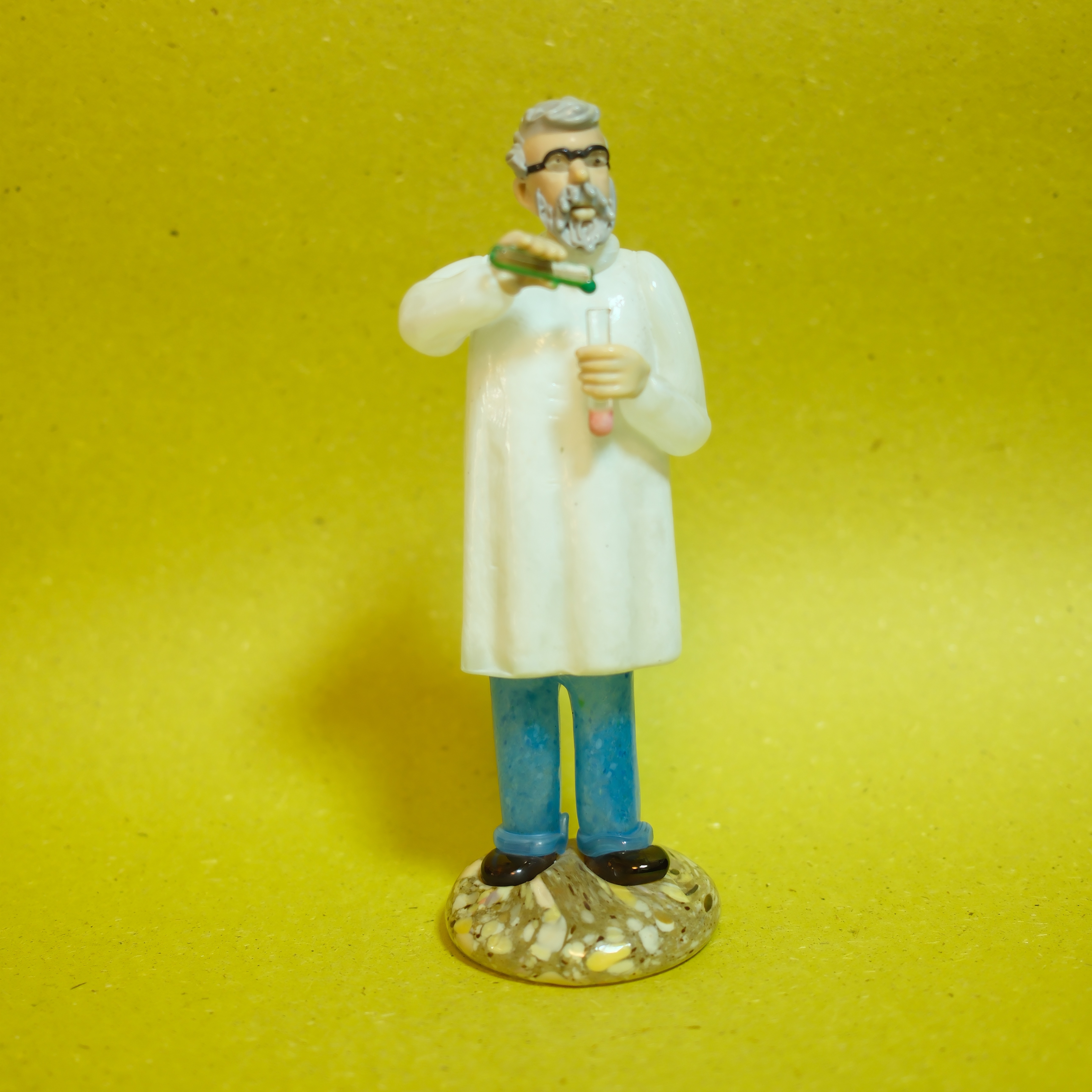 孤品中古捷克Bohemia Glass手工吹制科学家人形玻璃装饰摆件