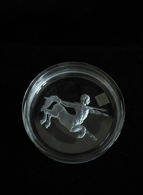 法国人头马水晶盘水晶雕刻盘