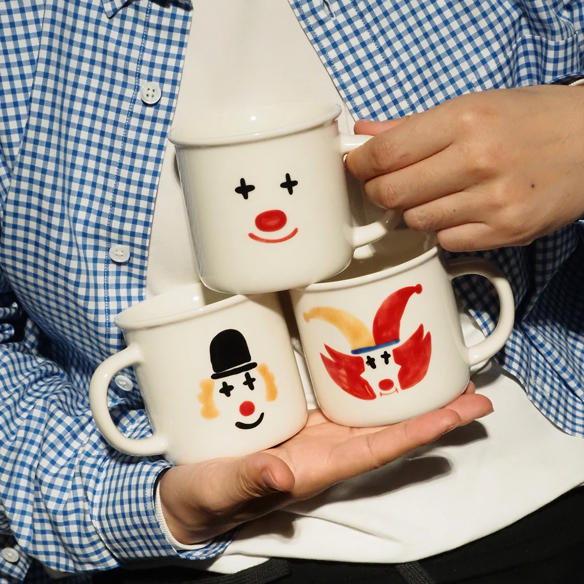 手绘小丑笑脸马克杯陶瓷咖啡杯