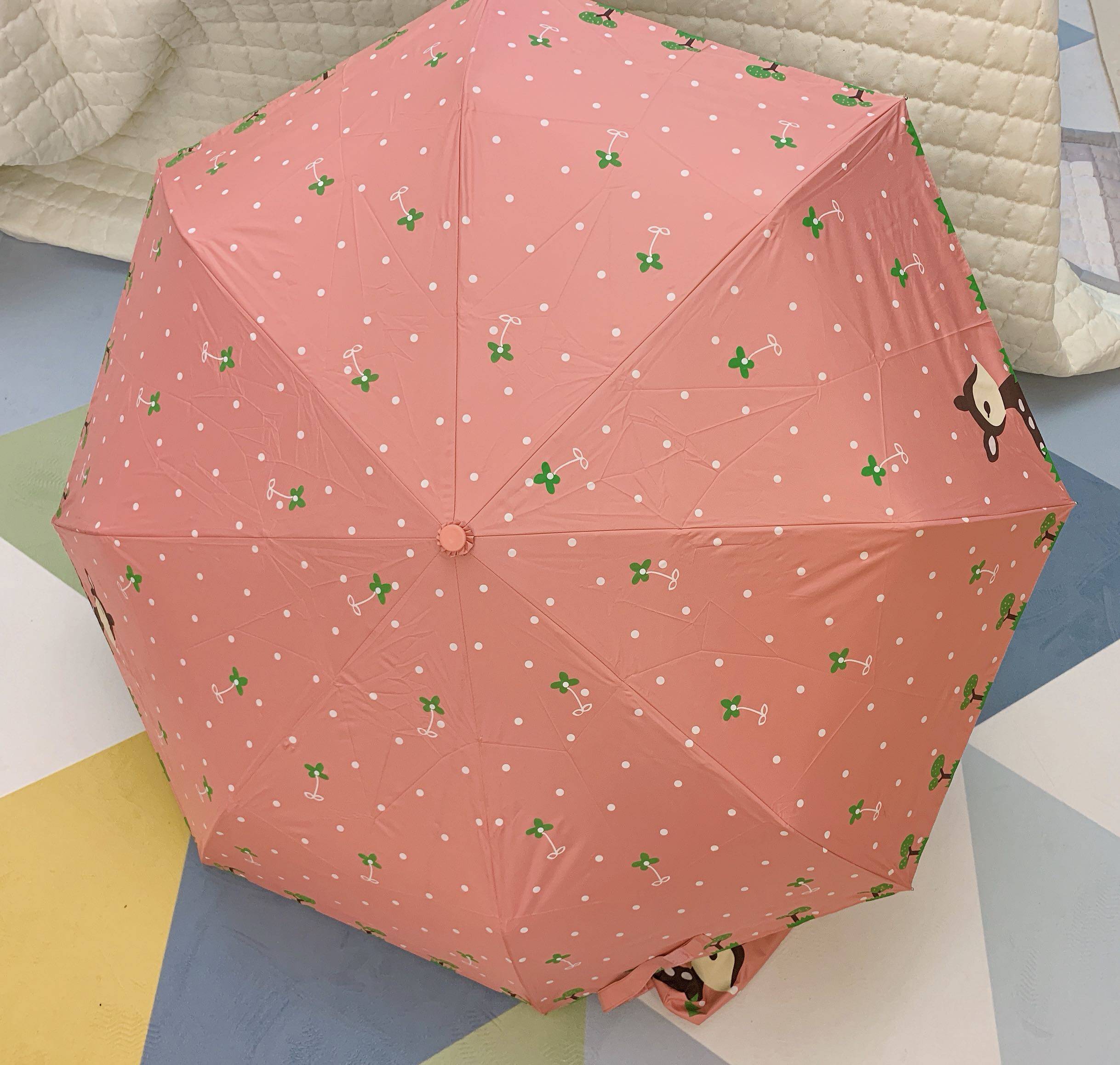 新款黑胶防晒自动可爱晴雨伞学生