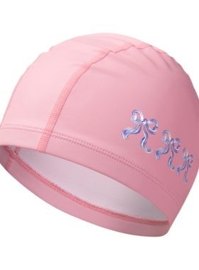FLOW:ER 原创手绘蝴蝶结印花图案 pu涂层布泳帽 舒适不勒头易穿戴