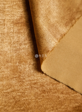 垂感光泽 金黄色不规则泼墨扎染印花段面布料旗袍外套服装面料