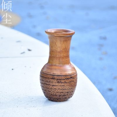 大漆竹根花瓶 插花创意客厅老竹根复古摆件茶室禅意茶台干花花i.