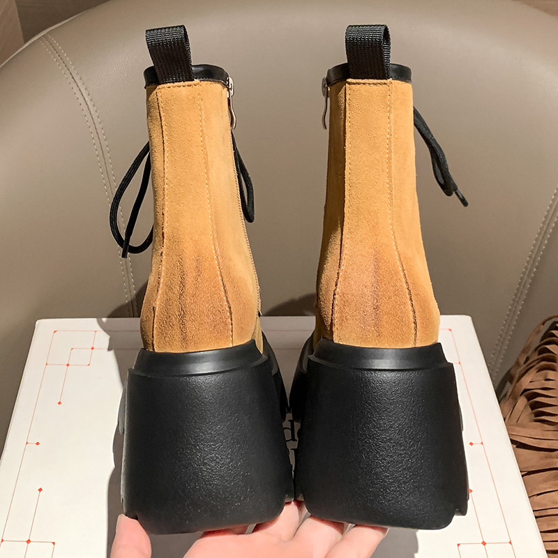 古菲斯奇靴子短筒马丁靴松糕厚底