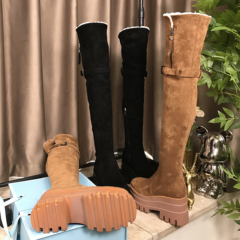 古菲斯奇女鞋松糕长筒雪地靴过膝