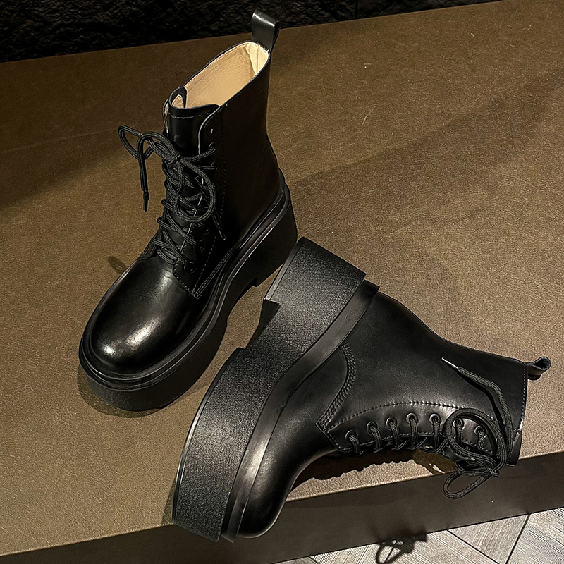 古菲斯奇女鞋松糕厚底马丁靴短筒