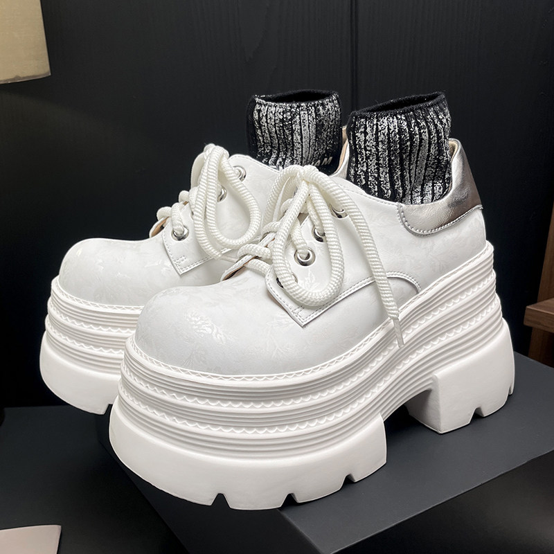 2025春季新款小个子女鞋增高厚底休闲鞋松糕跟真皮单鞋绑带四季鞋,女鞋,松糕（摇摇）鞋,淘宝优惠券,粉丝福利购,淘宝优惠卷