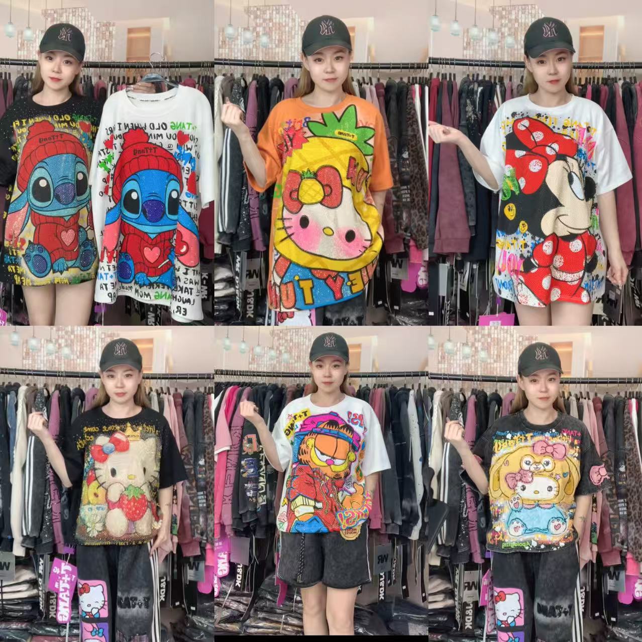 T+TANG糖豆短袖T恤系列欧货潮牌新款重工时尚卡通减龄宽松大版女