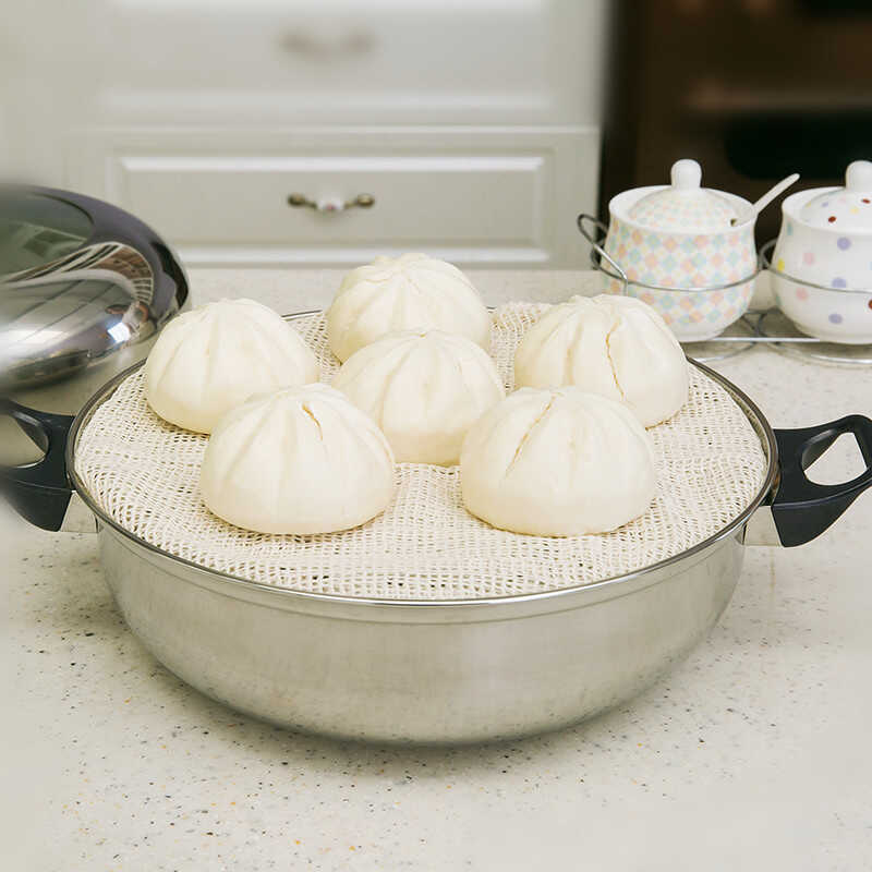 日本进口蒸笼布蒸包子馒头棉布垫饺子点心垫布不粘蒸布蒸屉布纱布