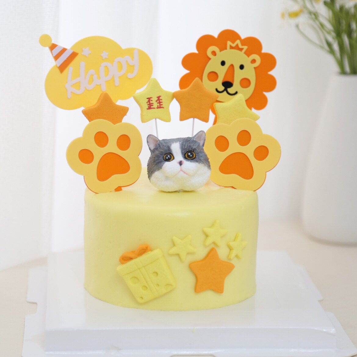 瓜瓜宠物定制宠物蛋糕零食狗狗猫咪犬生日蛋糕鸡肉牛肉配蜡烛帽子