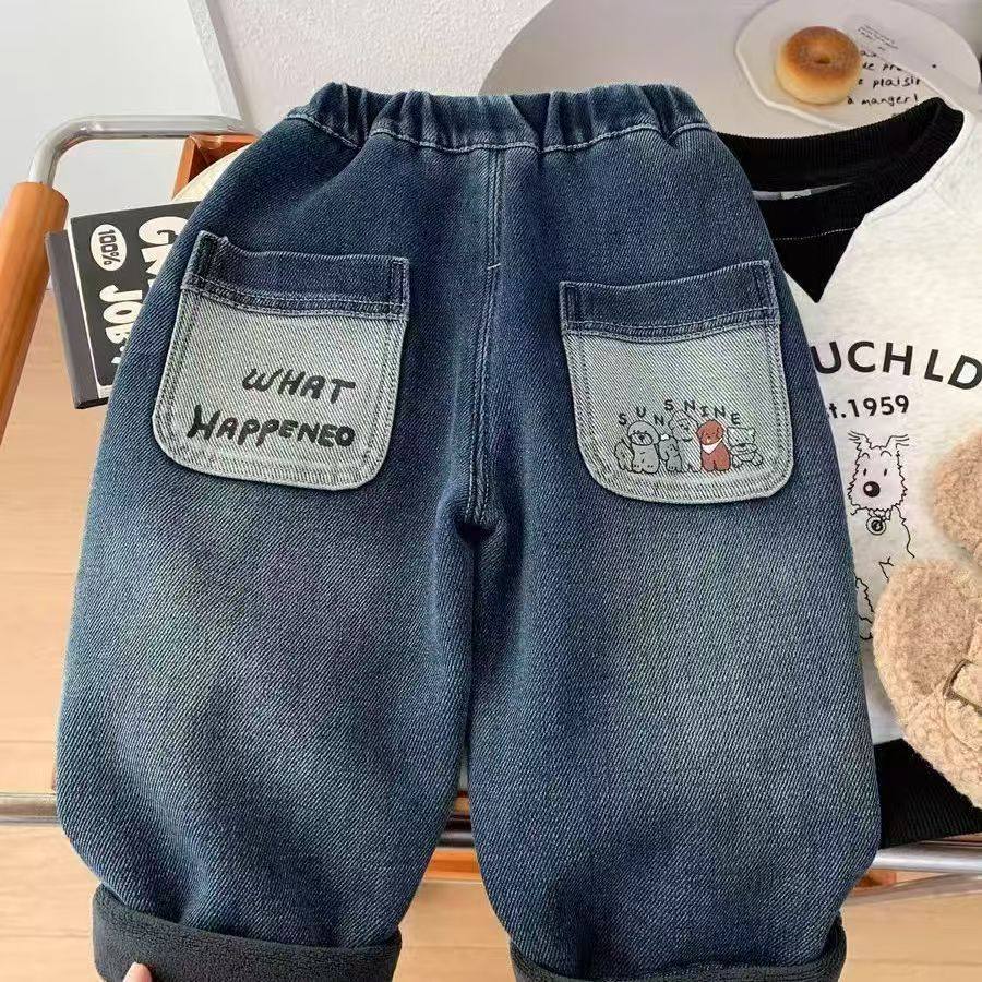 儿童牛仔裤加绒男童冬季款小童长裤子宝宝潮牌休闲加厚一体绒裤子,童装/婴儿装/亲子装,儿童牛仔裤,淘宝优惠券,粉丝福利购,淘宝优惠卷