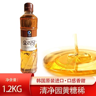 韩国进口料理糖稀清净园黄糖稀1.2KG炒菜拌菜烤肉水饴烘焙原料