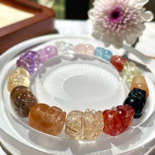 各种天然金发晶兔毛紫锂辉海蓝宝黑骨干紫水晶极光27金运钛金貔貅