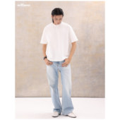 Vintage Light Blue2021M版 Selfness 型宽松阔腿微喇做旧男牛仔裤