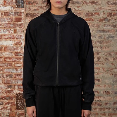 SELFNESS做旧水洗修身拉链卫衣