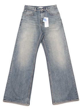 Selfness Kaihara Denim日产冈山面料复古蓝水洗宽松微喇牛仔裤