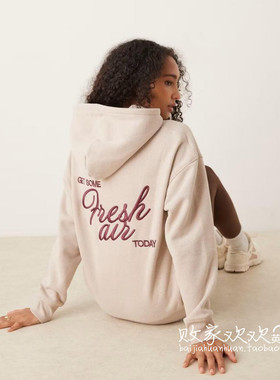英国代购正品08.26 2025潮流导向 女装新款 连帽字母长袖舒适卫衣