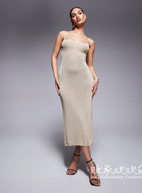 英国代购正品04.01 2025潮流导向 女装新款 吊带长款修身连衣裙