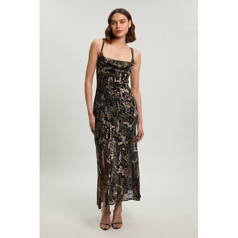 英国代购正品05.29 名品KM 女装新款 时尚罗纹绑带编织长裙连衣裙