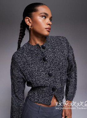 英国代购正品10.08 2025潮流导向 女装新款 深色针织舒适百搭开衫