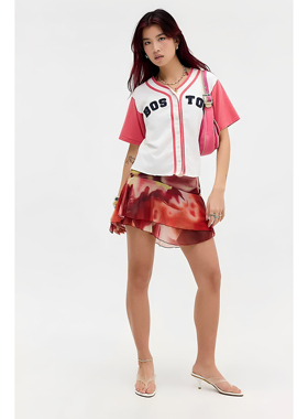 英国代购正品04.05 名品UO 女装新款 时尚印花迷人百搭半身裙