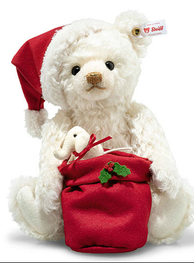 英国代购正品02.22 Steiff 005879 Santa 圣诞老人泰迪熊 限量版