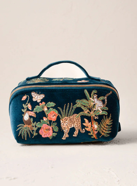 英国代购正品11.30 Jungle Jaguar Mini Pouch 刺绣豹子 化妆包