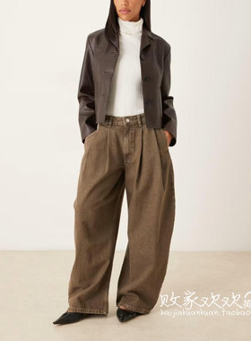 英国代购正品10.08 2025潮流导向 女装新款 休闲阔腿长款牛仔裤