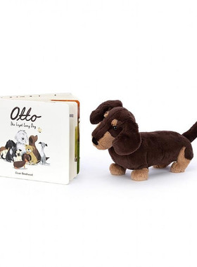 英国代购正品03.04 jellycat Otto the Loyal Long腊肠狗和书套装