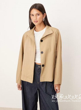 英国代购正品10.07 2025潮流导向 女装新款 时尚翻领短款舒适夹克