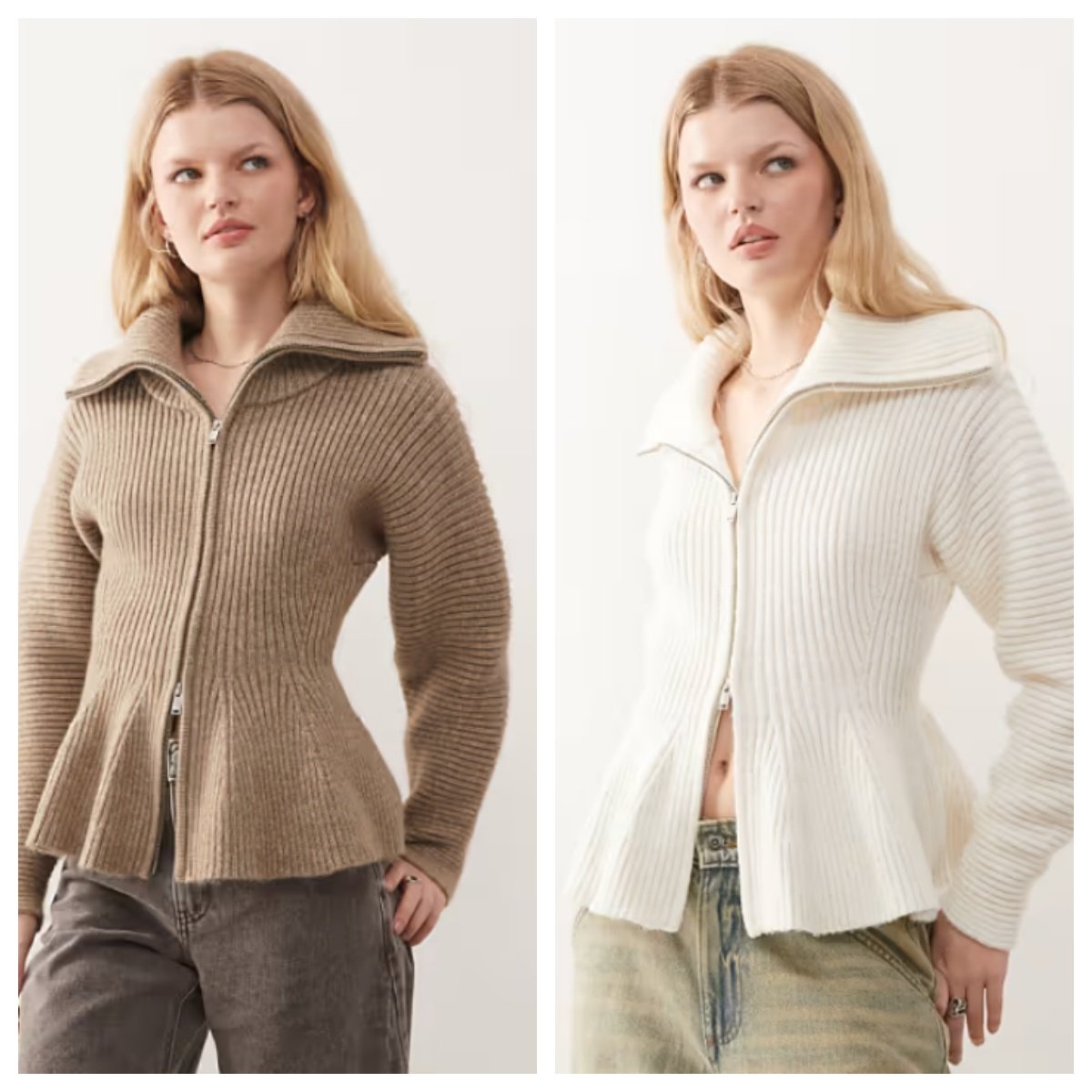 英国代购正品01.12 2026潮流导向 女装新款 翻领针织裙摆拉链开衫,女装/女士精品,毛衣,淘宝优惠券,粉丝福利购,淘宝优惠卷