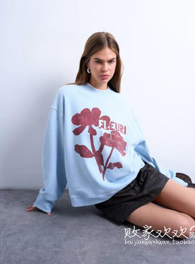 英国代购正品08.15 2025潮流导向 女装新款 TS图案长袖舒适毛衣