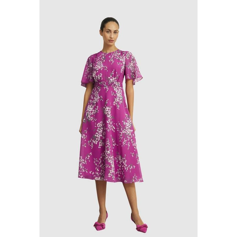 英国代购正品04.17 名品KM 女装新款 时尚碎花长款百搭连衣裙