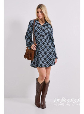 英国代购正品12.13 名品Boohoo 女装新款 时尚菱格迷人连衣裙