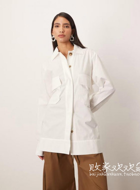 英国代购正品10.06 2025潮流导向 女装新款 翻领浅色长袖舒适衬衫