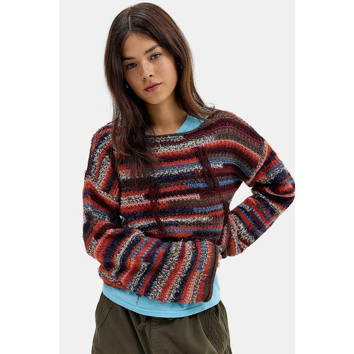英国代购正品08.22 名品UO 女装新款 时尚彩色横纹长袖舒适毛衣