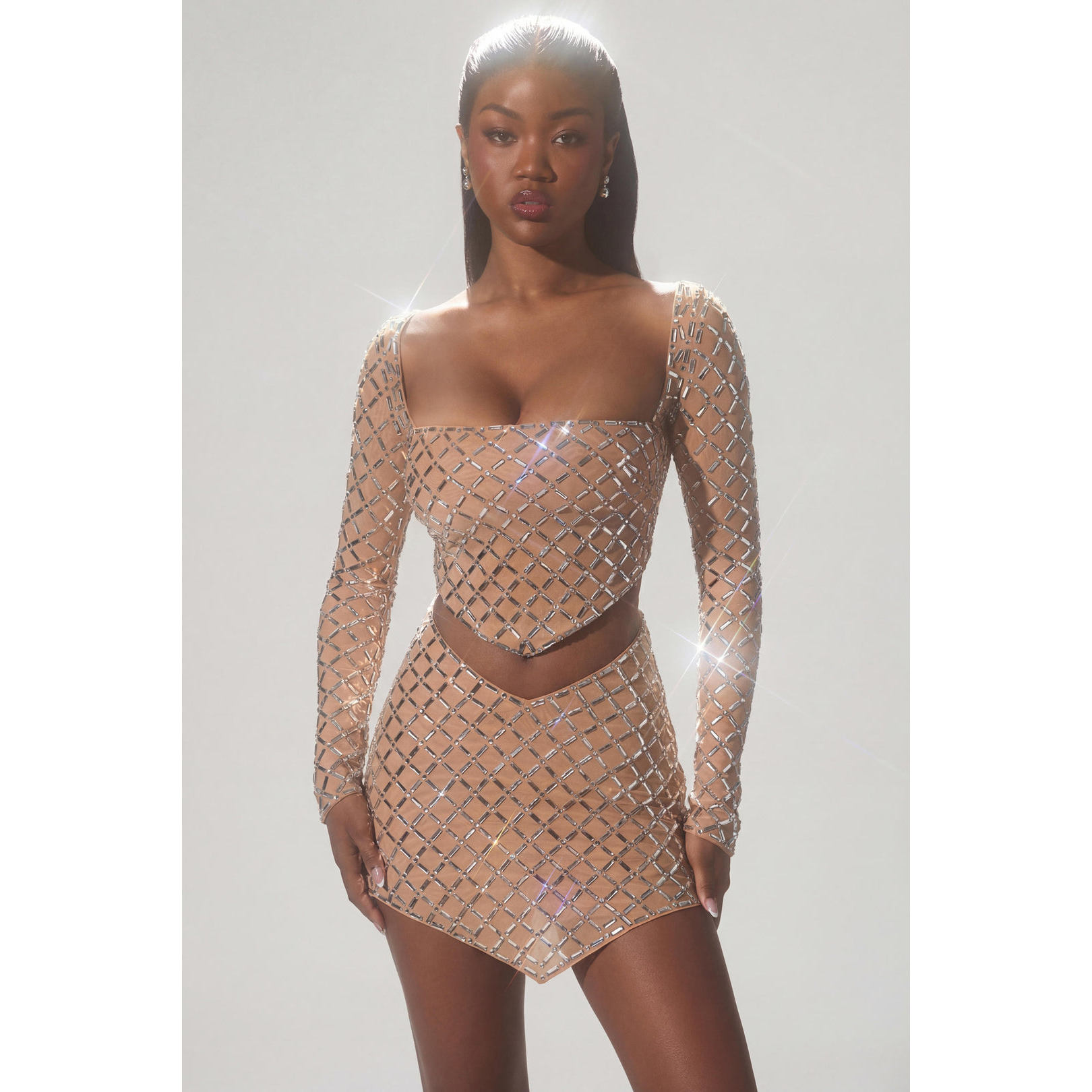 英国代购正品09.10 名品ohpolly 女装新款 重工闪钻花露背上衣