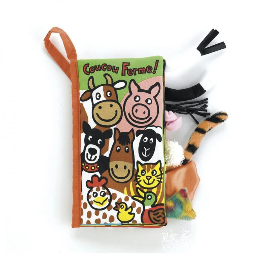 英国代购正品07.04 jellycat Coucou Ferme 动物尾巴书 法语版