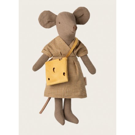 英国代购正品04.24 Mum Mouse, Cheese Bag 背奶酪袋色老鼠妈妈