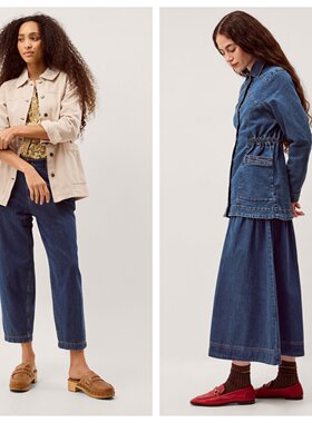 英国代购正品03.22 名品monsoon女装新款 时尚翻领收腰牛仔款外套