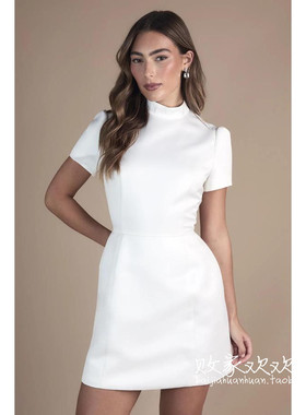 英国代购正品12.12 名品Boohoo 女装新款 时尚设计浅色迷人连衣裙