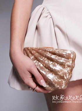 英国代购正品02.15 2025潮流导向 女包新款 设计贝壳百搭手拿包