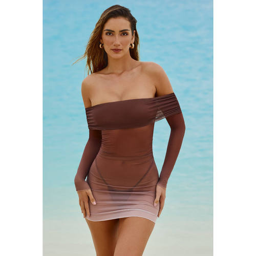 英国代购正品09.09 名品ohpolly 女装新款 一字肩迷笛设计连衣裙
