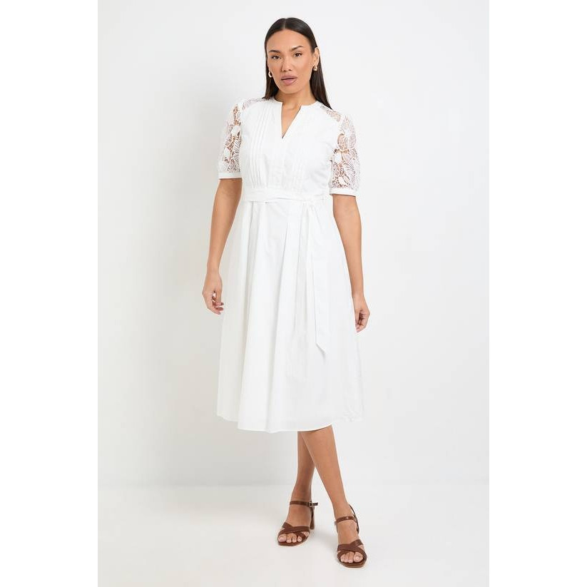 英国代购正品04.20 名品KM 女装新款 时尚蕾丝短袖拼接中长连衣裙