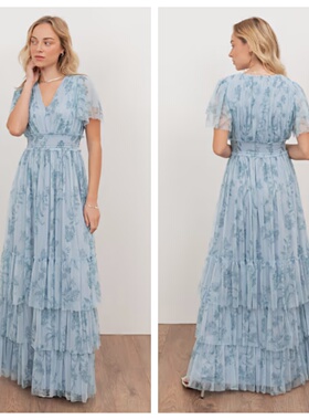 英国代购正品01.12 2026潮流导向 女装新款 时尚碎花长款连衣裙