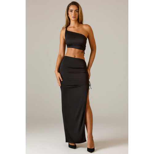 英国代购正品09.10 名品ohpolly 女装新款 时尚开叉长款半身裙