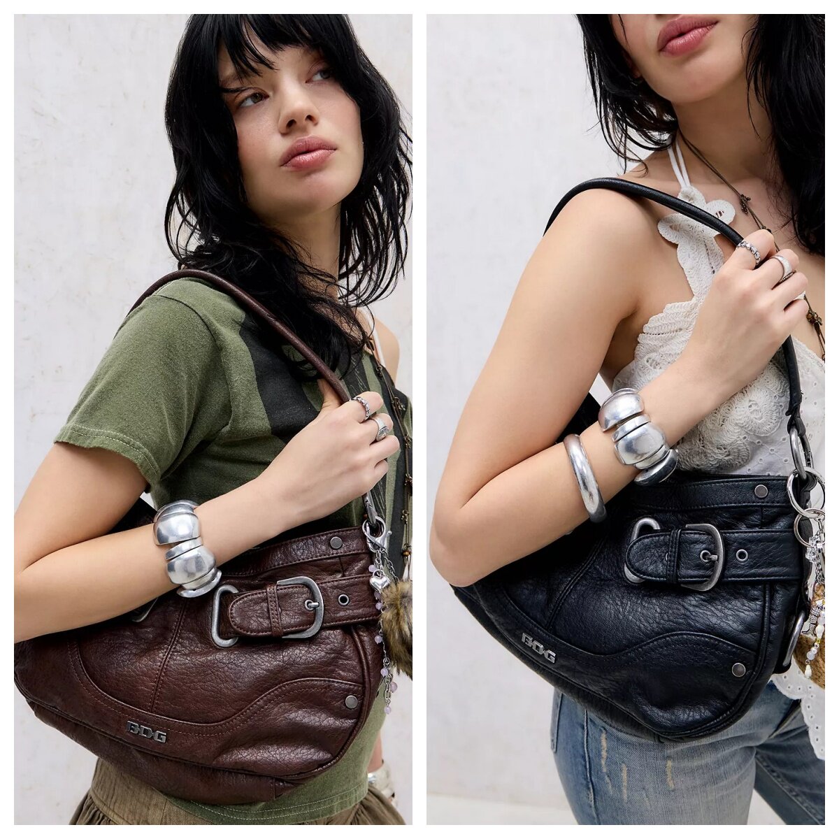 英国代购正品05.06 名品UO 女包新款 BDG 赛尔玛仿皮单肩包 2色