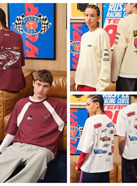 英国代购正品02.25 2026潮流导向 女装新款 赛车图案短袖中性T恤